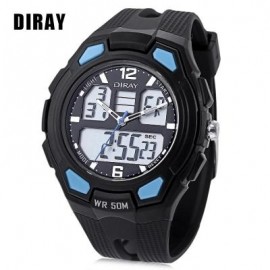 image of DIRAY DR - 302AD KIDS DUAL MOVT WATCH DATE DAY DISPLAY BACKLIGHT STOPWATCH ALARM 5ATM WRISTWATCH (LAKE BLUE) 0