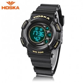 image of HOSKA H020S CHILDREN LED DIGITAL WATCH 5ATM DAY DATE DISPLAY WRISTWATCH (YELLOW AND BLACK) 0
