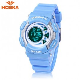 image of HOSKA H020S CHILDREN LED DIGITAL WATCH 5ATM DAY DATE DISPLAY WRISTWATCH (BLUE) 0