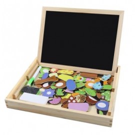 image of MUWANZI WOODEN PUZZLE MULTIFUNCTIONAL DRAWING BOARD FOR KIDS (ZOO PATTERN) -