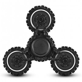 image of FOUR GEAR ROTATING TRILATERAL PATTERN ABS HAND SPINNER TOY (BLACK) -