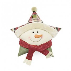 image of STUFFED CHRISTMAS SOFT PILLOW STAR SHAPE PLUSH DOLL TOY GIFT DECORATION (COLORMIX, SNOWMAN) Snowman