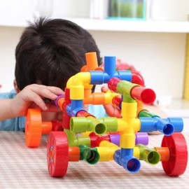 image of 72PCS WATER PIPE PLUG MATCH BUILDING BLOCKS DIY EDUCATIONAL TOY (COLORMIX) 0