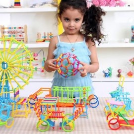 image of DIY GEOMETRY PLUG PUZZLE BUILDING BLOCKS ACTION TOY 800PCS (MULTICOLOR) 0