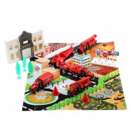 image of XIONGFENGDA ALLOY 1:72 SCALE FIRE DEPARTMENT SET FOR KIDS (RED) -