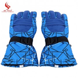 image of BENICE MEN WOMEN WARM WINDPROOF MOTORCYCLE CYCLING SKIING GLOVES (BLUE) L