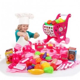 image of HOUSE SEVENTY-THREE PIECE KITCHEN CUTLERY TOY+SHOPPING CART (COLORMIX) 0
