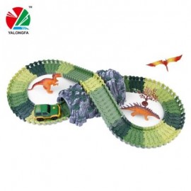 image of YALONGFA NO.348 104PCS DIY TRACK ASSEMBLY TWISTER CAR (ARMY GREEN) 0