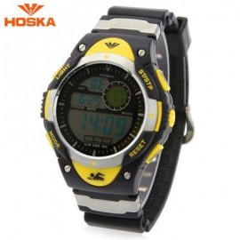 image of HOSKA H013B CHILDREN LED DIGITAL WATCH DATE DAY ALARM DISPLAY 5ATM SPORTS WRISTWATCH (YELLOW) 0