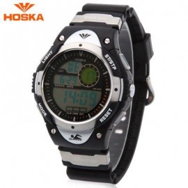 image of HOSKA H013B CHILDREN LED DIGITAL WATCH DATE DAY ALARM DISPLAY 5ATM SPORTS WRISTWATCH (SILVER) 0