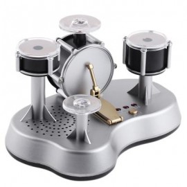 image of MINI FINGER DRUM SET TOUCH DRUMMING LED LIGHT JAZZ PERCUSSION (GRAY) 15.00 x 10.00 x 10.00 cm