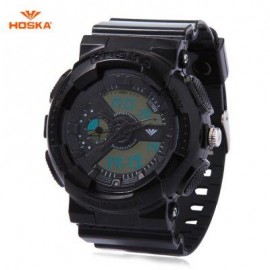 image of HOSKA HD016B DIGITAL QUARTZ CHILDREN SPORT WATCH 3ATM STOPWATCH ALARM DATE DAY LED WRISTWATCH (BLACK) 0