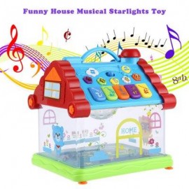 image of KUNSHENG FUNNY MUSICAL HOUSE PIANO ELECTRIC STARLIGHTS KIDS EARLY INTELLIGENT GIFT TOY (COLORMIX) -