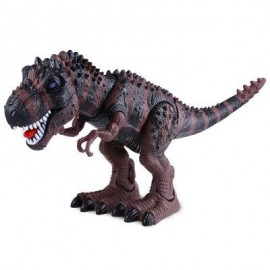 image of REALISTIC ELECTRIC ANIMAL MODEL TYRANNOSAUR BATTERY OPERATED ASSEMBLE DINOSAUR TOY GIFT FOR KIDS (DEEP BROWN) -