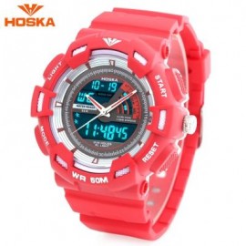image of HOSKA HD030B CHILDREN QUARTZ DIGITAL WATCH LED CALENDAR CHRONOGRAPH ALARM WRISTWATCH (RED) 0