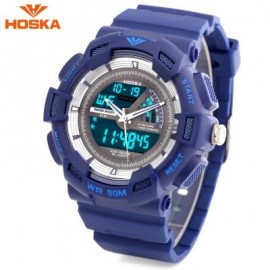 image of HOSKA HD030B CHILDREN QUARTZ DIGITAL WATCH LED CALENDAR CHRONOGRAPH ALARM WRISTWATCH (BLUE) 0