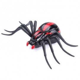 image of INFRARED REMOTE CONTROL REALISTIC MOCK FAKE SPIDER RC TOY PRANK INSECTS JOKE SCARY TRICK BUGS FOR PARTY (BLACK AND RED) 0