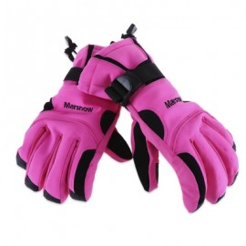 image of MARSNOW WATERPROOF WINTER OUTDOOR WARM THICKENING SKIING RIDING GLOVES FOR MEN WOMEN (ROSE MADDER) M