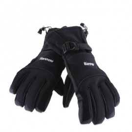 image of MARSNOW WATERPROOF WINTER OUTDOOR WARM THICKENING SKIING RIDING GLOVES FOR MEN WOMEN (BLACK) XL