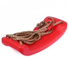 image of CHILDREN INDOOR OUTDOOR HANGING PLAYGROUND GARDEN BELT SWING SEAT TOYS (RED) -