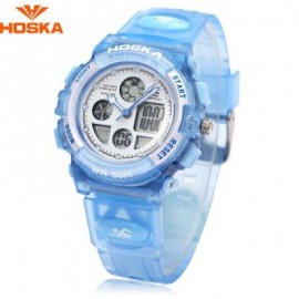 image of HOSKA H003S DIGITAL QUARTZ CHILDREN SPORT WATCH CHRONOGRAPH CALENDAR ALARM BACKLIGHT 5ATM WRISTWATCH (BLUE) 0
