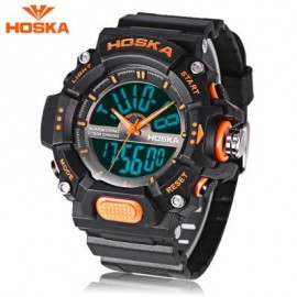 image of HOSKA HD032B CHILDREN DIGITAL QUARTZ WATCH 5ATM CHRONOGRAPH ALARM CALENDAR WRISTWATCH (BLACK AND ORANGE) 0