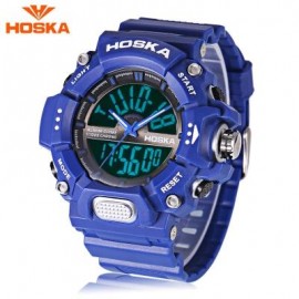image of HOSKA HD032B CHILDREN DIGITAL QUARTZ WATCH 5ATM CHRONOGRAPH ALARM CALENDAR WRISTWATCH (BLUE) 0