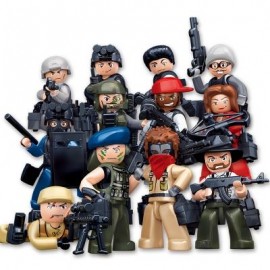 image of SLUBAN BUILDING BLOCKS EDUCATIONAL KIDS TOY 12 MODELS ASSORTED POLICE SET (MIXCOLOR) 0