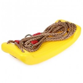 image of CHILDREN INDOOR OUTDOOR HANGING PLAYGROUND GARDEN BELT SWING SEAT TOYS (YELLOW) -