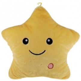 image of LED LIGHT LUMINOUS STAR PLUSH DOLL PILLOW TOY (DEEP YELLOW) 35.00 x 35.00 x 13.00 cm