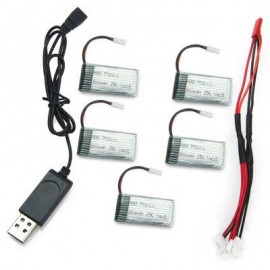 image of UPGRADED BATTERY SET WITH USB CABLE / 2 TO 5 CABLE FOR MOULD KING 33041 33041A (COLORMIX) -