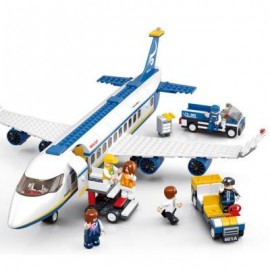 image of SLUBAN BUILDING BLOCK PLANE CITY AIRPORT CARGO TERMINAL ( 463 PIECE ) (BLUEBELL) 0