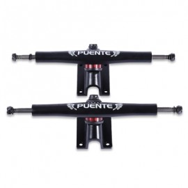 image of PUENTE 2PCS UNIVERSAL DURABLE MAGNESIUM ALLOY 7 INCH SKATEBOARD TRUCK (BLACK) -