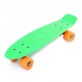 image of 22 INCH FOUR-WHEEL STREET LONG MINI FISH SKATEBOARD (GREEN, ORANGE WHEEL) Orange Wheel