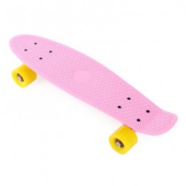 image of 22 INCH FOUR-WHEEL STREET LONG MINI FISH SKATEBOARD (SHALLOW PINK, YELLOW WHEEL) Yellow Wheel