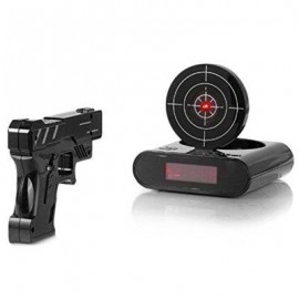 image of INFRARED SENSING GUN SHOT ALARM FOR LAZY GUY WITH SNOOZE / LCD DISPLAY (BLACK) -