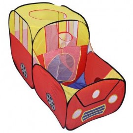 image of PORTABLE FOLDABLE OUTDOOR INDOOR TENT CHILDREN PLAYHOUSE PLAY GAME HOUSE CUBBY HUT (YELLOW AND RED) -