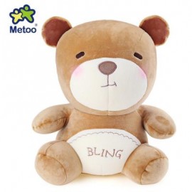 image of METOO ANIMAL PLUSH DOLL TOY BIRTHDAY CHRISTMAS GIFT FOAM GRANULE FILLER (BROWN) 39.00 x 29.00 x 19.00 cm