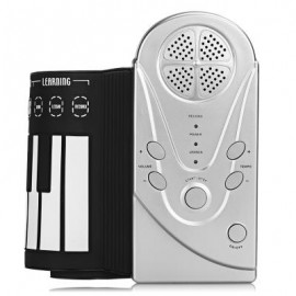 image of 49 KEYS PORTABLE ELECTRIC SILICONE ROLL-UP KEYBOARD PIANO (BLACK AND GREY) 0