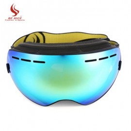 image of BENICE DOUBLE LENS UV400 ANTI-FOG BIG SPHERICAL SKIING GLASSES (BLUE AND YELLOW) -