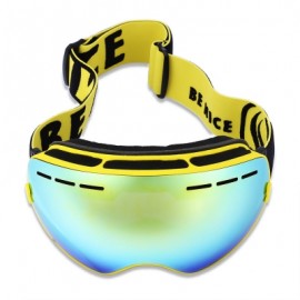 image of BENICE DOUBLE LENS UV400 ANTI-FOG BIG SPHERICAL SKIING GLASSES (YELLOW) -