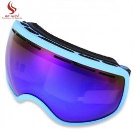 image of BENICE UV PROTECTION ANTI-FOG BIG SKIING GOGGLES MEN WOMEN SNOWBOARDING GLASSES (BLUE) -