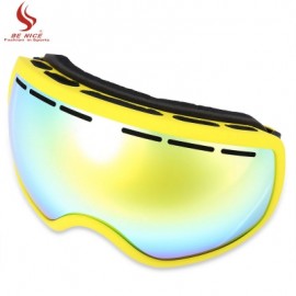 image of BENICE UV PROTECTION ANTI-FOG BIG SKIING GOGGLES MEN WOMEN SNOWBOARDING GLASSES (YELLOW) -