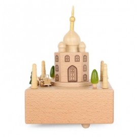 image of ROTATABLE DOME CASTLE WOODEN MUSIC BOX TOY DECORATION CHRISTMAS GIFT FOR KIDS (COLORMIX) -