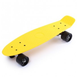 image of 22 INCH FOUR-WHEEL STREET LONG MINI FISH SKATEBOARD (YELLOW) BLACK WHEEL