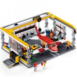 image of SLUBAN AVIATION AIRCRAFT REPAIR STATION CONSTRUCTION BUILDING BLOCK SET BRICK TOYS ( 599 PIECE ) (COLORMIX) 0