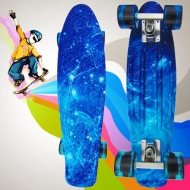 image of 100KG LOAD RETRO SKATEBOARD HIBISCUS PATTERN MINI BOARD 56.00 x 15.50 x 10.00 cm