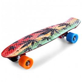 image of CL-24 22 INCH GRAFFITI MAPLE LEAF RETRO SKATEBOARD LONGBOARD MINI CRUISER 56.00 x 15.00 x 10.00 cm