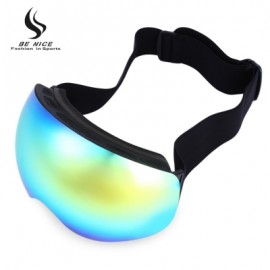 image of BENICE DOUBLE LENS UV PROTECTION ANTI-FOG BIG SPHERICAL SKIING GLASSES SNOW GOGGLES (GREEN) 4505