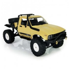 image of WPL C14 1:16 2.4G 2CH 4WD MINI OFF-ROAD RC SEMI-TRUCK WITH METAL CHASSIS / TPR TIRES / 15KM/H TOP SPEED (YELLOW) KIT